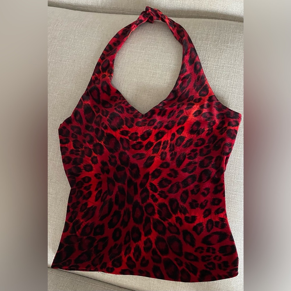Velvet cheetah halter top
